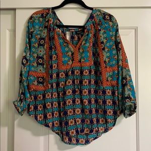 Anthropologie Tolani Silk Peasant Blouse